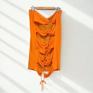 🧡 Icon Swim Orange Mesh Cover-Up Skirt or Dress 2XL Beach Pool